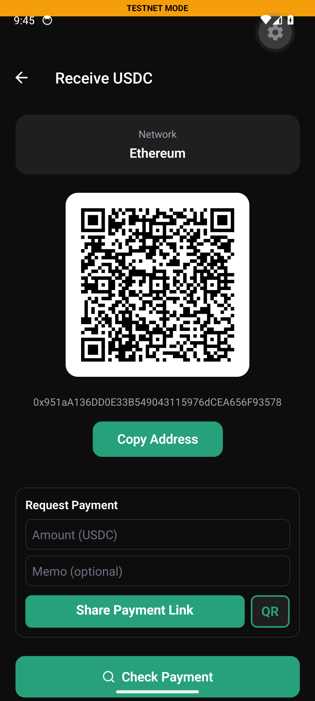 Receive USDC